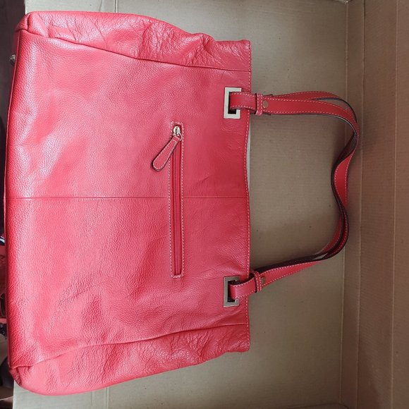 Clarks tote bag purse in coral/orange - Picture 2 of 4